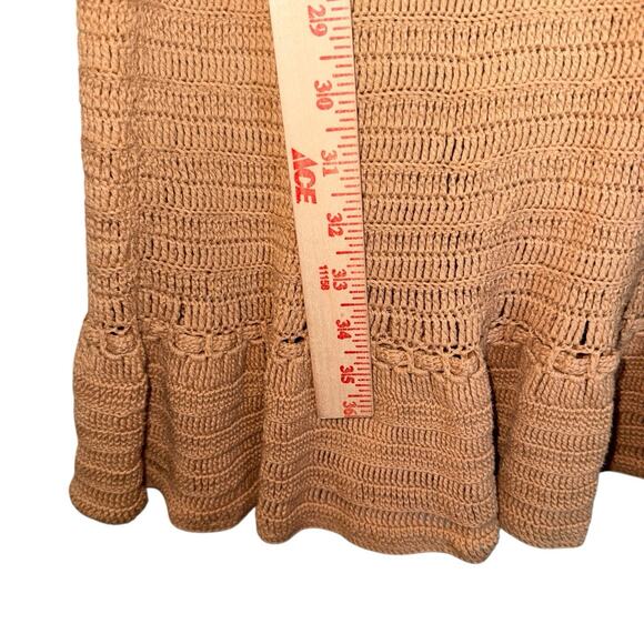 Theory Sz M Crochet Mini‎ Dress Ruffle Hem Beach Festival Boho Summer Vacation - Picture 8 of 10